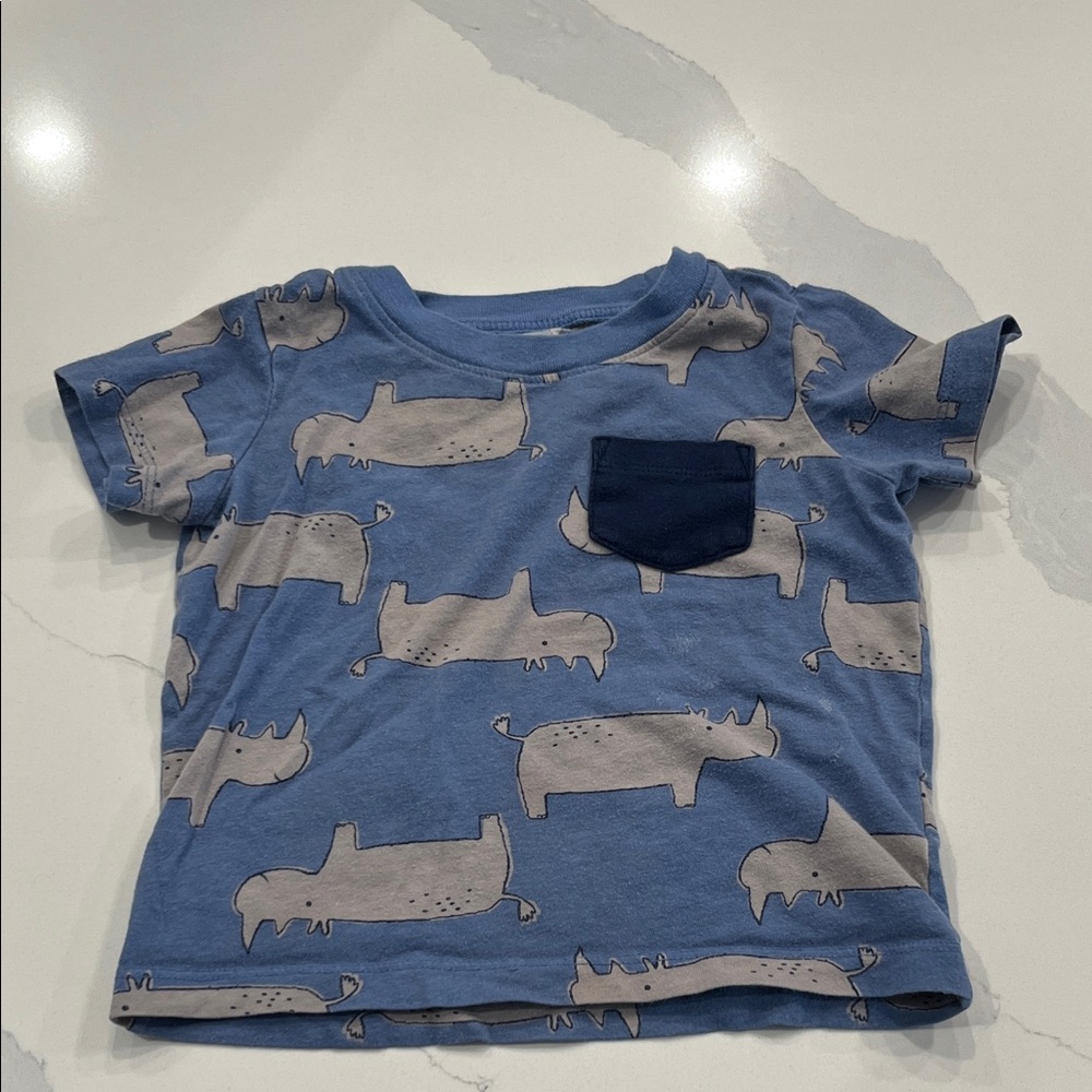Carter's Blue Rhino Print Short Sleeve Tee